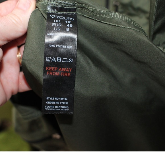 Long Tall Sally Green Hooded Rain Jacket Cinch Waist NWT US 8Tall - Picture 6 of 7